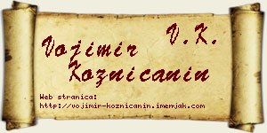 Vojimir Kozničanin vizit kartica